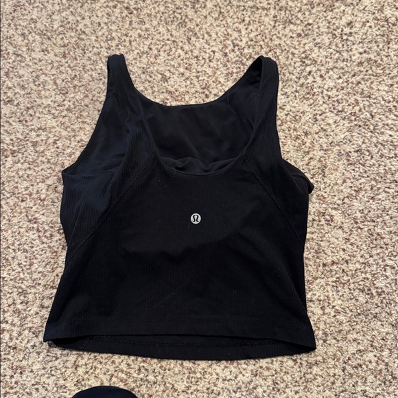 Lululemon high neck align tank top black ribbed - Picture 4 of 5